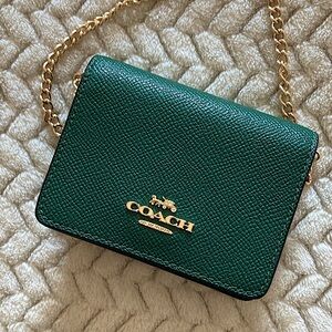 Green Mini Coach Wallet on Chain